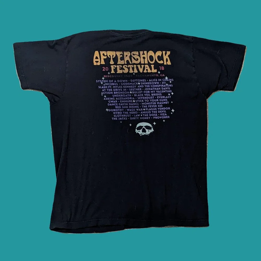 Aftershock Festival 2018 Concert Graphic Tee Shirt Size L Preowned - Picture 2 of 4